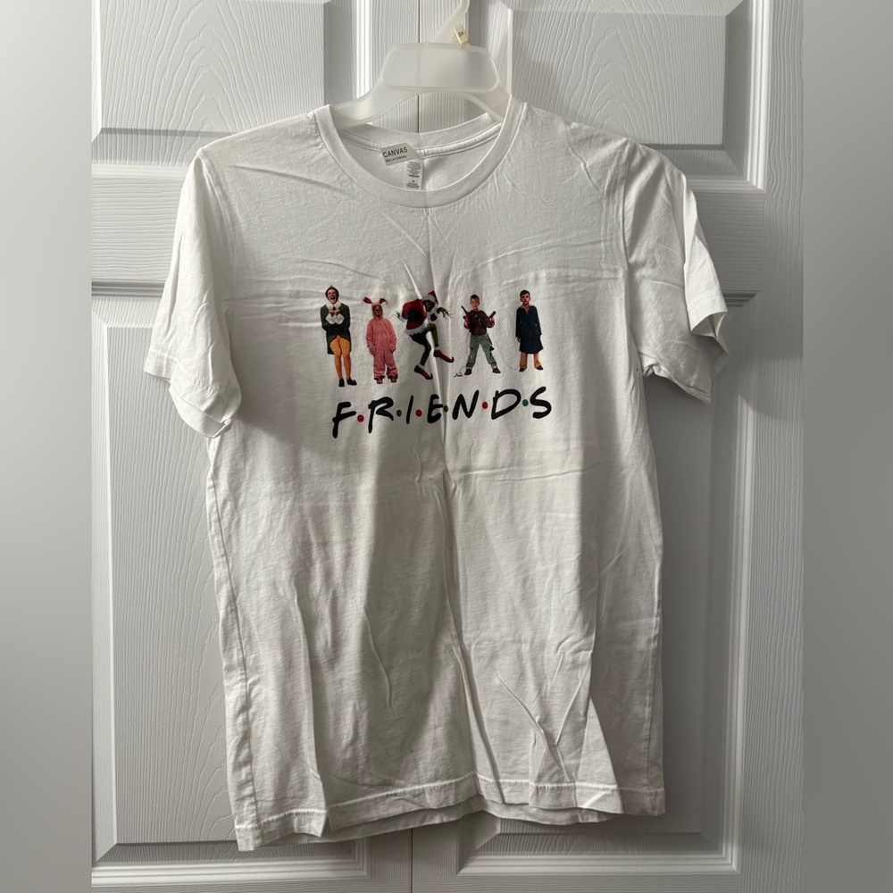 White Friends Christmas Graphic T-Shirt